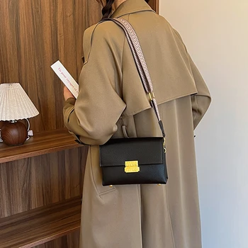 Универсална женска чанта в стил ретро с перекосом чрез едно рамо, Малка квадратна чанта, Нова тенденция, Прости чанти за съхранение на пътувания на работа - Изображение 1  