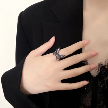 Декоративно пръстен с черна папийонка, Нишевое, висок клас, персонални, лесно, луксозно пръстен - Изображение 2  