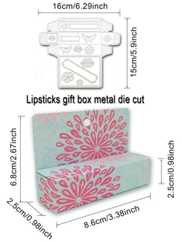 Alinacutle Кутия за червило за щанцоване Подарък кутия за Scrapbooking Албум за бродерия Модел ръчно изработени картички - Изображение 2  