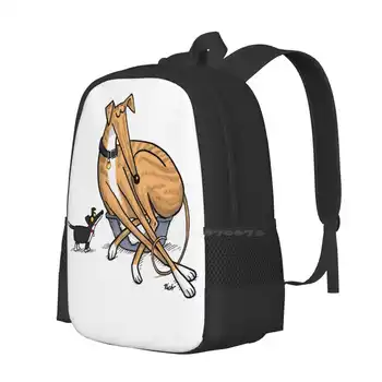 Идеален раница за ученик, училище, лаптоп, чанта, хрътка, sniffer, куче приемането бърз лек танц, Джак Ръсел, Мультяшные животни - Изображение 2  