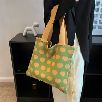 Дамски чанта за пазаруване 2023, плажна чанта, нишевый дизайн, контрастен цвят, тканая чанта-тоут, чанта през рамо, чанта под мишниците, дамска чанта - Изображение 1  