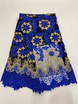 Най-новата френска гипюровая лейси кърпа, за вечерна рокля от африканската завързана кърпа 