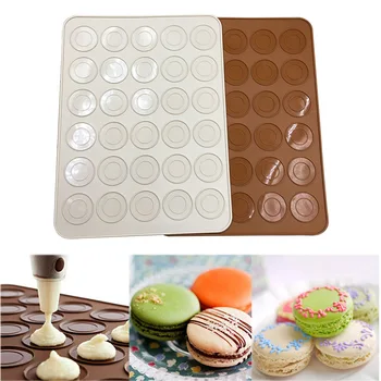 Комплект подложки за печене на тестени изделия, украса торта, 30 силиконови форми за бисквитного бисквити с незалепващо покритие, кухненски принадлежности - Изображение 2  