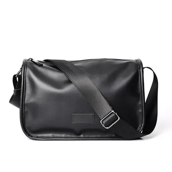 Модерна луксозна мъжка чанта през рамо, бизнес чанти през рамо от изкуствена кожа, Мъжки однотонная чанта-месинджър с капак, мъжки чанти чанта барсетка мъжки - Изображение 1  