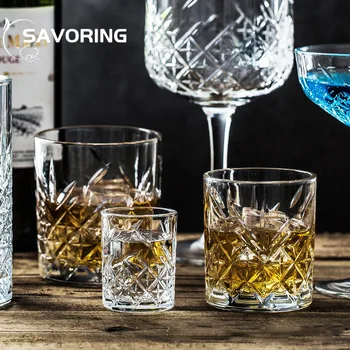 Чаша за уиски с гравиран в ретро стил, Домашен Европейския Кристална чаша за вино, Кристално Чиста бирена чаша, Бар, прибори за кухня, бар-столова - Изображение 1  