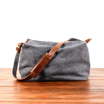 Мъжка чанта, ретро мъжки раница нова чанта за деца наклонена чанта мъжки японската холщовая чанта tide на едно рамо за почивка - Изображение 1  