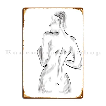 Женска гола фигура, 5 метални знаци, указателни табели, пещерни стикери, печатни плаки, калай плакат - Изображение 1  