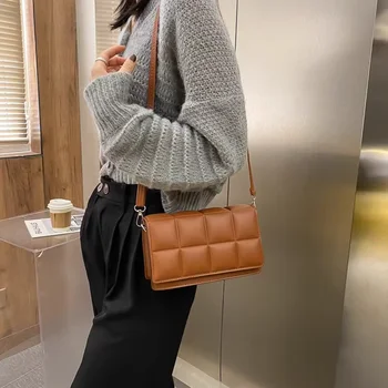 Модерна елегантна чанта за пазаруване в ретро стил, ежедневни дамски чанта-тоут, чанти през рамо, портмонета, однотонная женствена чанта през рамо - Изображение 2  