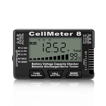 RC Cellmeter 8 Цифров контролер за проверка на капацитета на батерията, тестер за напрежение за зададено измерване литиево-йонна батерия Nimh Nicd клетки - Изображение 1  