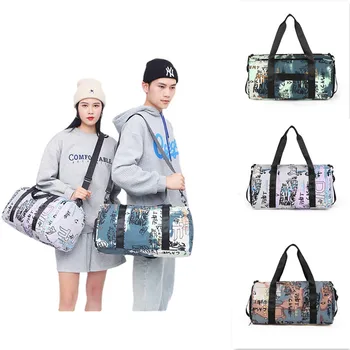2022 Пътна чанта Дамска чанта за йога Мъжки Преносим цилиндрична спортна чанта с голям капацитет Чанта за съхранение за жени - Изображение 1  