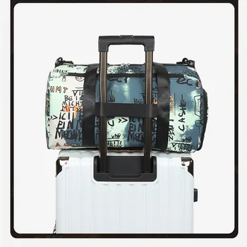 2022 Пътна чанта Дамска чанта за йога Мъжки Преносим цилиндрична спортна чанта с голям капацитет Чанта за съхранение за жени - Изображение 2  