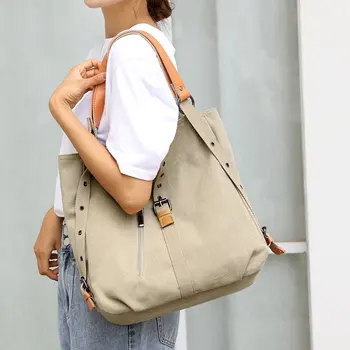 Многофункционални холщовые чанта през рамо за жени, открийте проста луксозна чанта с голям капацитет, портмонета и чанти Sac A Main Femme - Изображение 1  