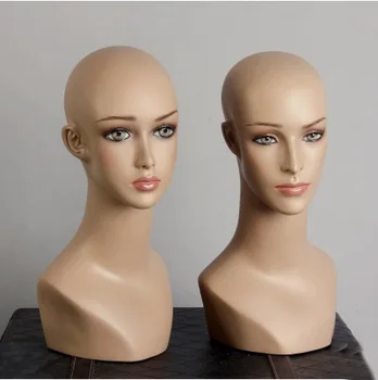 Безплатна доставка!! Най-доброто качество на Модерен стил Пластмаса на главата на манекена Главата Maniqui в промоция - Изображение 1  