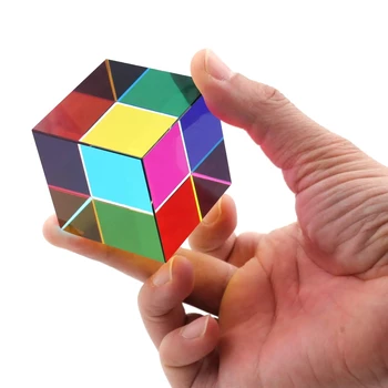 1бр Куб на Вълшебната Призма 30 40 50 60 mm Шестограмен Кристал Magic Cmy Cube 3D Цветен Куб, Призма За Снимки - Изображение 1  