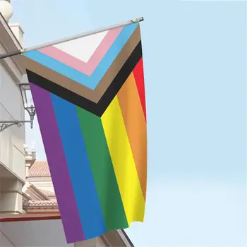 1 ~ 10ШТ Пъстра Дъгата флаг 90x150 см 100D Полиестер ЛГБТ знаме на Гей-Гордост Знамена на света Хомосексуалистите Филаделфия Филаделфия Лесбийка - Изображение 2  