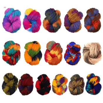 50 г смесена цветна прежда за плетене, Меко акрилни влакна, боядисани конци ръчно плетени пуловери на една кука за ръчно изработени - Изображение 1  