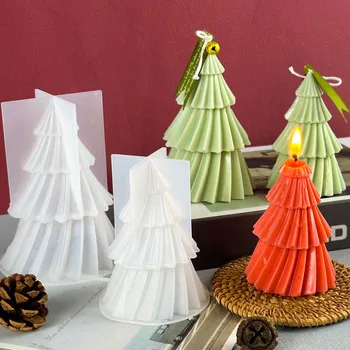 Коледно Дърво Силиконова Форма за Свещи САМ Осъществяване на Коледните Орнаменти Ароматния Сапун Форми за гипсового леене от смола Начало Декор Занаят Подарък - Изображение 1  