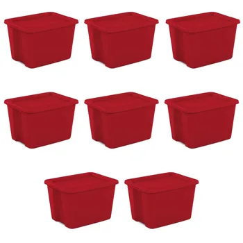 Пластмасов инфрачервен комплект от 8 чекмеджета-организаторите за съхранение на Sterilite обем 18 литра - Изображение 1  
