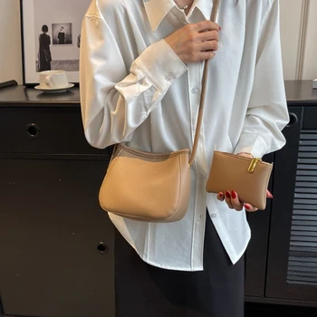 Дамска чанта за през рамото от изкуствена кожа, модерна чанта през рамо, лесна чанта-месинджър, дамски ежедневни чанти-прашка, чанта за пазаруване за момичета. - Изображение 2  