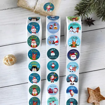 500шт 2,5 см Детски Стикер Коледен Подарък Декоративни Етикети Весели Коледни Стикери за Бизнес Коледна Опаковъчна хартия Канцеларски материали - Изображение 2  