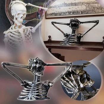 1 БР. Нарушай Правила Лудост Скулптура Бюст На Скелета Декор Бюст Скелет От Смола Анатомия На Скелета Бюст - Изображение 1  