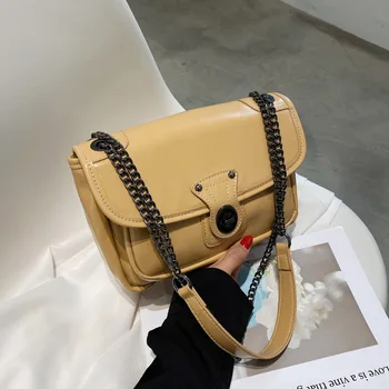 Дамски чанти през рамо от изкуствена кожа с веригата, висококачествени дамски малка чанта през рамо за жени, дизайнерски дамски чанти-тоут, новост - Изображение 2  