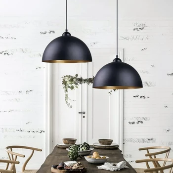 Ретро Промишлен окачен лампа с абажуром в Скандинавската черна метална клетка Светлинното устройство За кухня в стил Loft Реколта Регулируеми Висящи лампи - Изображение 1  