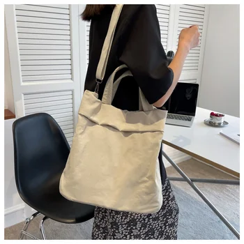 Найлон однотонная чанта за отдих, чанта за студентски клас, чанта в академик стил, чанти за ръце за жени с високо качество - Изображение 2  