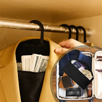 Сейф за пренасочване на закачалки Със скрит джоб Сейф, подходящ за закачане на дрехи с джоб за съхранение на ценни вещи за дома или за пътуване влагоустойчив, отговарят на високи - Изображение 2  