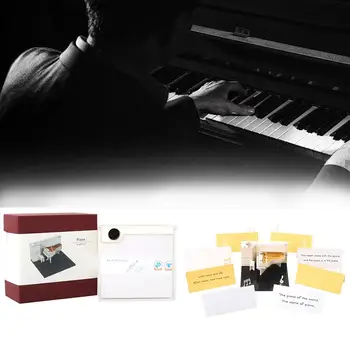 Стереофоничен бележник Piano White 3D Книжен модел Внимателно производството на Комплекти за подарък кутии Коледни подаръци за рожден Ден за възрастни M7B9 - Изображение 2  