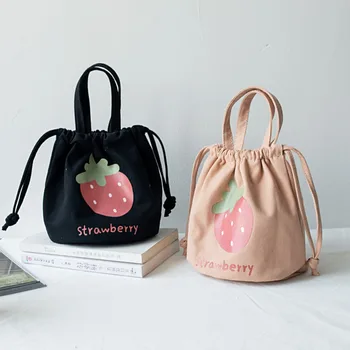 Bag-чанта с ягоди принтом на съвсем малък, Модерен Холщовые Меки Сладки Чанти, Чанта за обяд - Изображение 1  