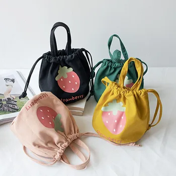 Bag-чанта с ягоди принтом на съвсем малък, Модерен Холщовые Меки Сладки Чанти, Чанта за обяд - Изображение 2  