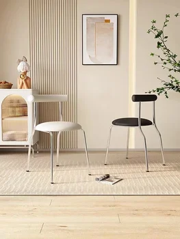 Лесно луксозно обяд стол със средна древността, домашен Модерен минималистичен стол за спални, висок клас стол с облегалка - Изображение 1  