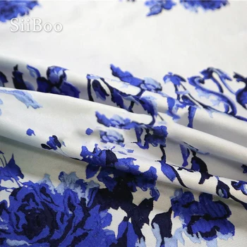 Европейската елегантна синя посочен жаккардовая плат с цветен модел в европейски стил за пролетно лятна рокля чонсам ролки плат stoffen SP6071 - Изображение 2  