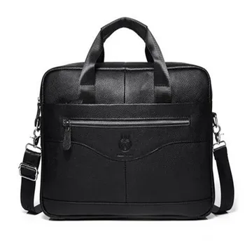Портфейл от телешка кожа, мъжки чанти, благородна бизнес чанта за лаптоп, мъжки маркови чанти от естествена кожа AS0444 - Изображение 2  