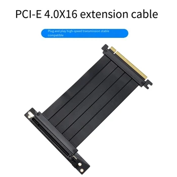 Удлинительный кабела Pcie 4.0 X16 X16 90 ° с черен цвят, който е съвместим с операционните системи на Pcie 3.0 - Изображение 1  