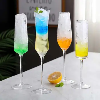 2 елемента Кристални Чаши за шампанско, Чаши за сок, Чаша за коктейл, Сватба парти, Бар, Домашна посуда, Чаша за вино, Креативни Подаръци - Изображение 2  