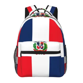 Раница с флага на Доминиканската Република за момичета и момчета, пътен раница, раници за тийнейджъри, училищни чанта - Изображение 1  