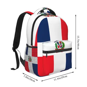 Раница с флага на Доминиканската Република за момичета и момчета, пътен раница, раници за тийнейджъри, училищни чанта - Изображение 2  