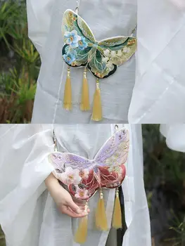 Традиционните чанта Hanfu в китайски стил, Женска пеперуда, Подобрени аксесоари Hanfu, четката, Подобрена чанта Hanfu, Китайски подаръци - Изображение 2  