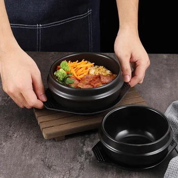 Смесен Ориз Каменна Саксия Корейска кухня за готвене Висока Фигура В Саксии Съдове Тенджери за приготвяне на Супа Гърне Корейски Каменна Саксия - Изображение 1  