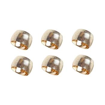 6шт златни метални пръстени за салфетки, елегантни сватбени пръстени-държачи за хартиени кърпички, идеални за декориране на масата, тържества и партита - Изображение 2  