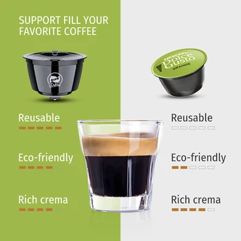 Кафе капсула RECAFIMIL за кафемашина Crema Dolce Gusto за многократна употреба кафе шушулка със стоманена метална цедка icafilals Cup - Изображение 2  