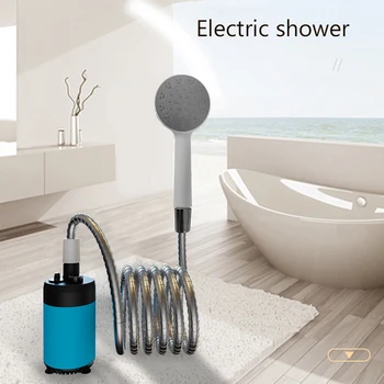 Преносим душ, походный душ на открито, ръчни електрически душ, работещ на батерии, Компактна ръчна акумулаторна накрайник за душ - Изображение 2  