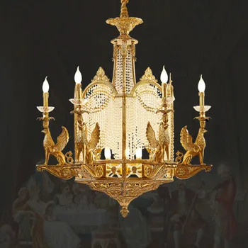 Луксозен тела Sirius в стила на френския барок, висящи тела от месинг и кристал, куполна лампа за фоайе, дневна, трапезария, Европейската медни полилей - Изображение 1  