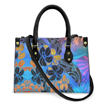 FORUDESIGNS/ дамска кожена чанта, цветни торбички за пазаруване с градиентным дизайн Frangipani, ежедневни чанти-тоут с горната дръжка, аксесоари, подарък - Изображение 1  
