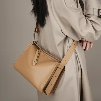 Чанта От телешка кожа, чанта 2023, нова чанта през рамо, дамска чанта, кожена чанта премиум-клас, женствена чанта през рамо, 2022, bag-въздушна възглавница, - Изображение 1  