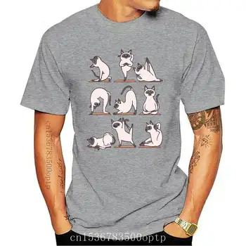 МОДЕРНА Нова Тениска За Йога С Сиамским Котка - Изображение 1  