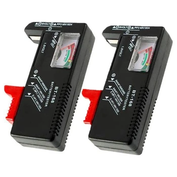 Тестер за Зареждане на Батерията от 2 комплекти за Универсална Проверка на Заряд на Батерията За Батерии AA/AAA / C / D / 9V / 1.5 V С кнопочными елементи на храна - Изображение 1  