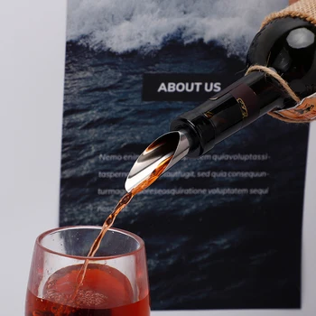 1 БР. Качествена винена практичност, устройство за ракия на алкохол и алкохолни напитки, накрайник за носа бутилки вино от неръждаема стомана, накрайник за червено вино - Изображение 1  
